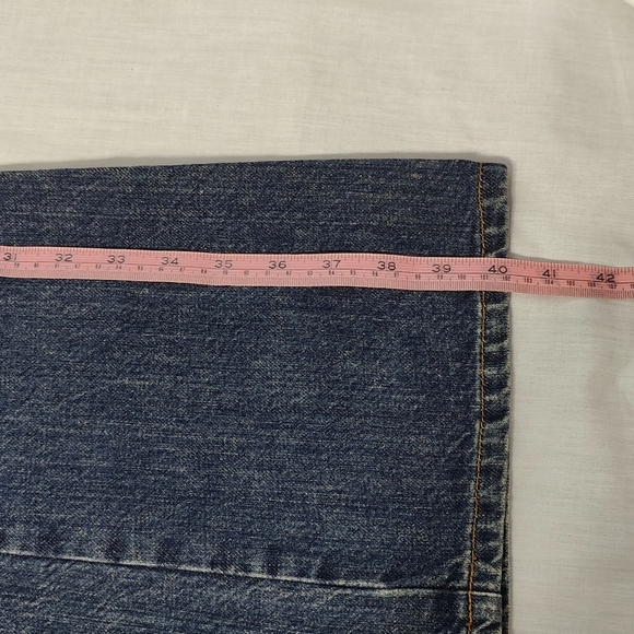 Vintage GUESS Lace-Up Jeans - Dark Wash - Size 27 - Wide Flare Leg - Picture 8 of 12
